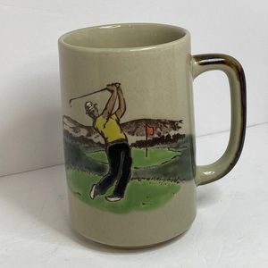 Vintage Handcrafted Otagiri Coffee Mug Golfer Fathers Day Gift